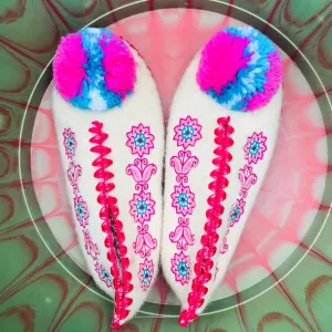 Greek pom pom slippers size 38