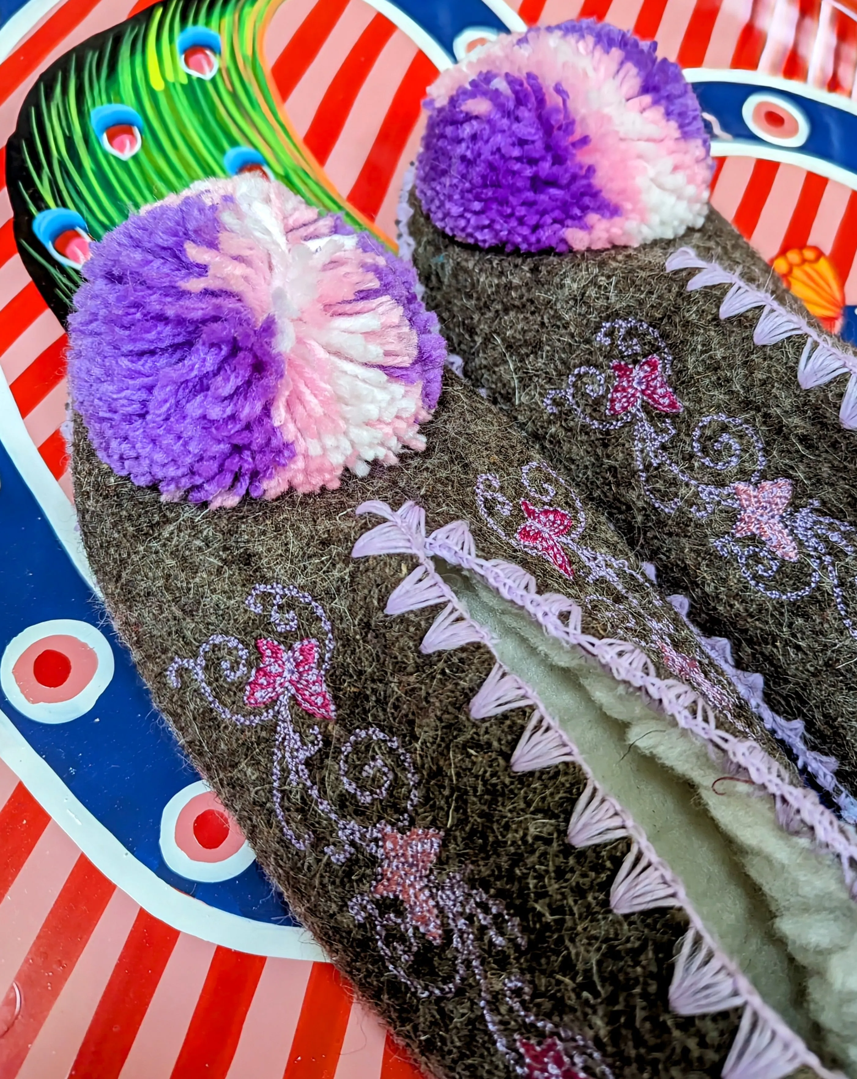 Greek pom pom slippers size 38