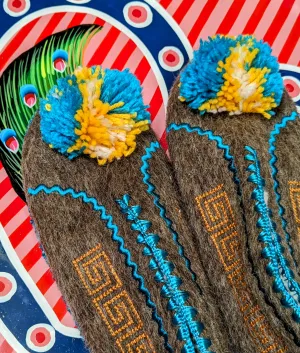 Greek pom pom slippers size 46