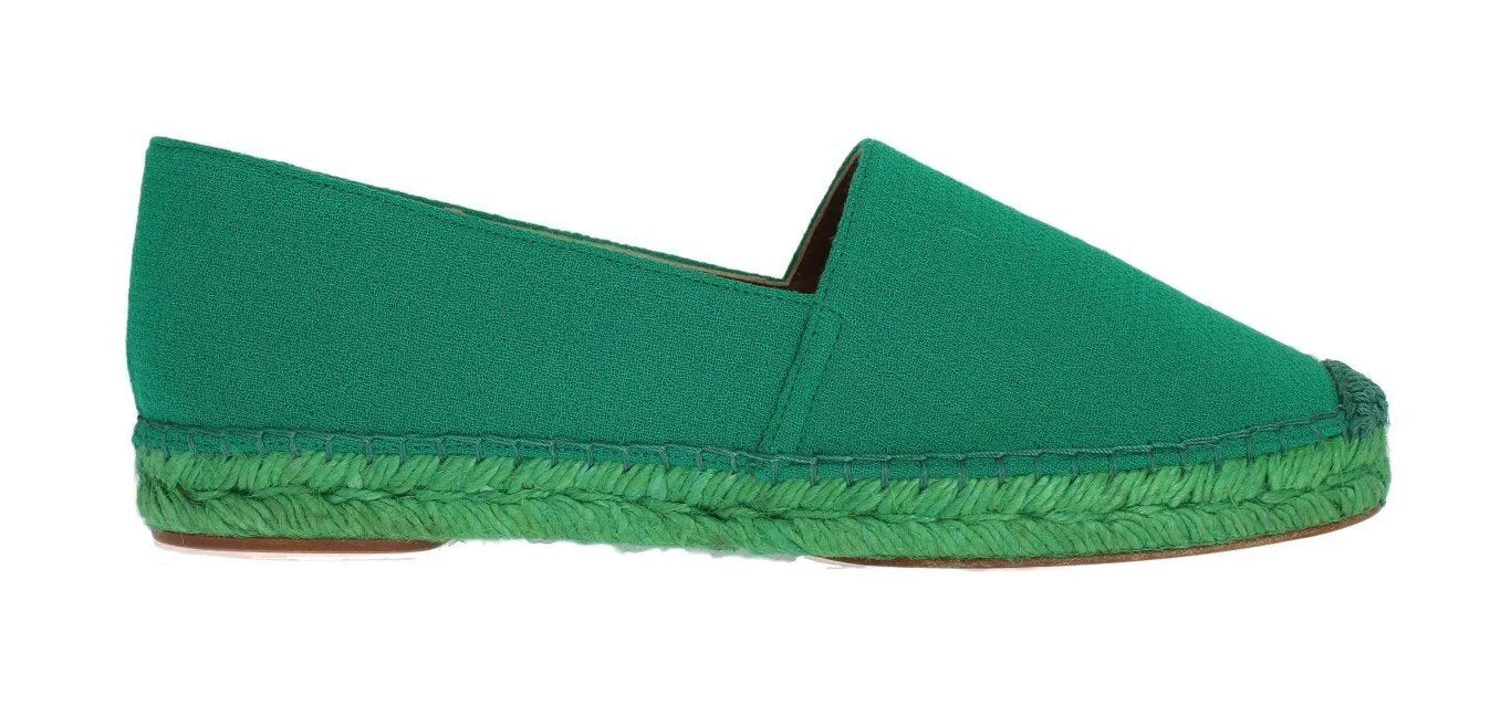 Green Wool Espadrilles Loafers