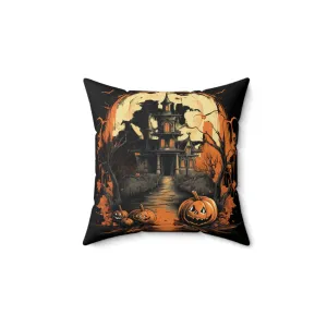 Halloween Pillow 2-sided with Vintage Image Happy Halloween Spooky Scary Pumpkins Custom Wording on Backside