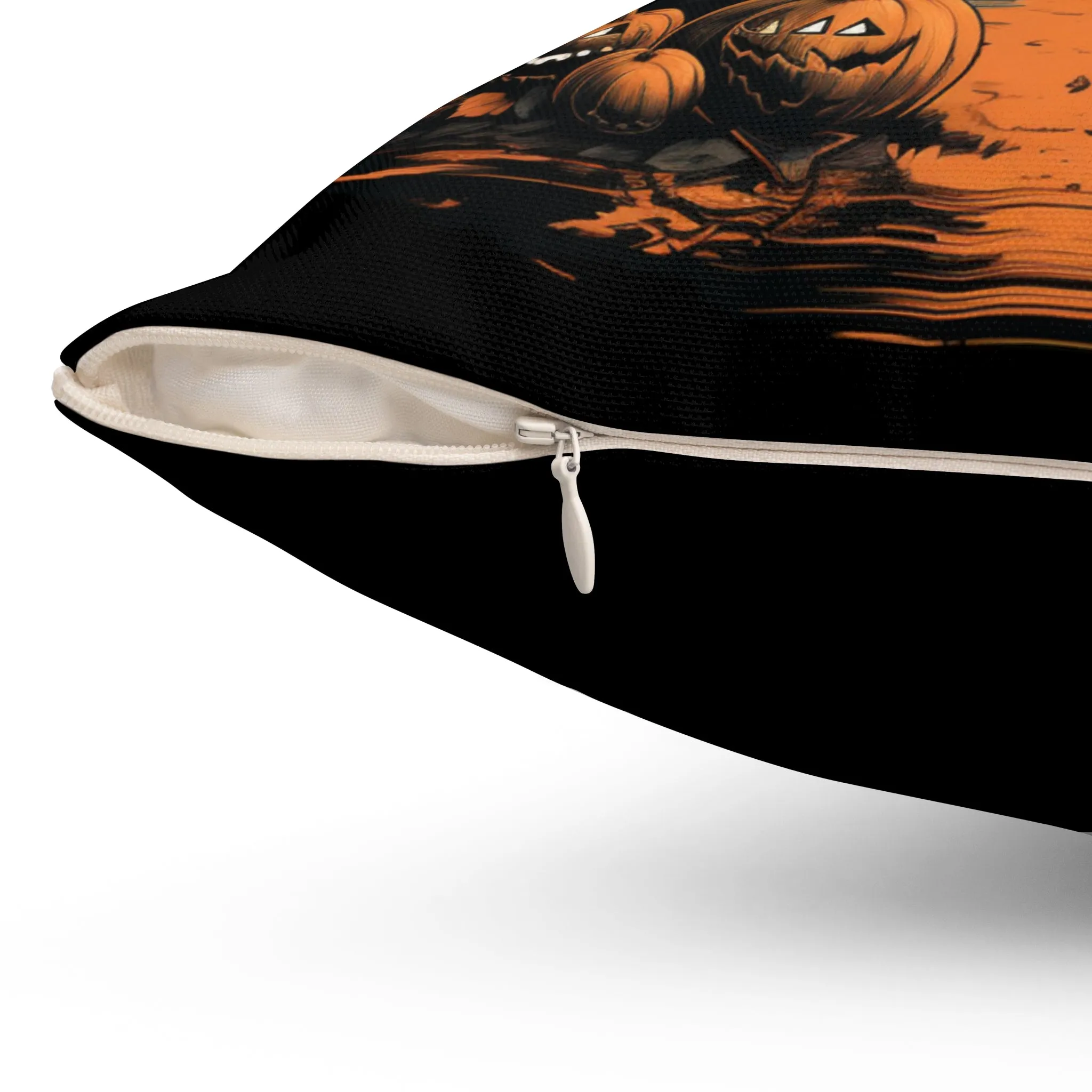 Halloween Pillow 2-sided with Vintage Image Happy Halloween Spooky Scary Pumpkins Custom Wording on Backside