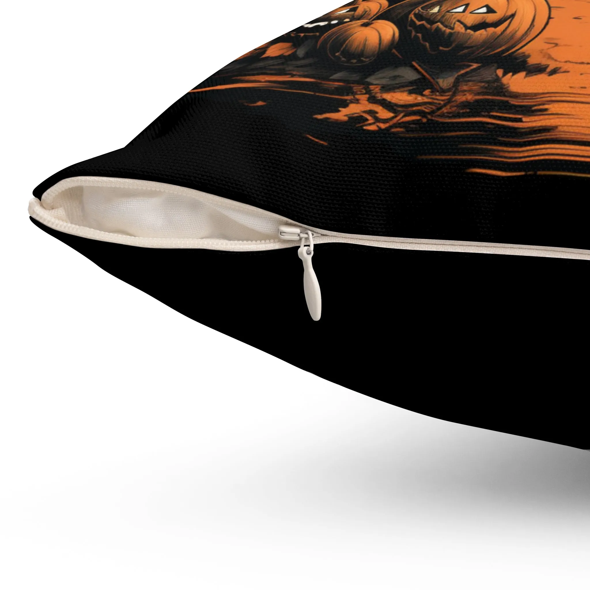 Halloween Pillow 2-sided with Vintage Image Happy Halloween Spooky Scary Pumpkins Custom Wording on Backside
