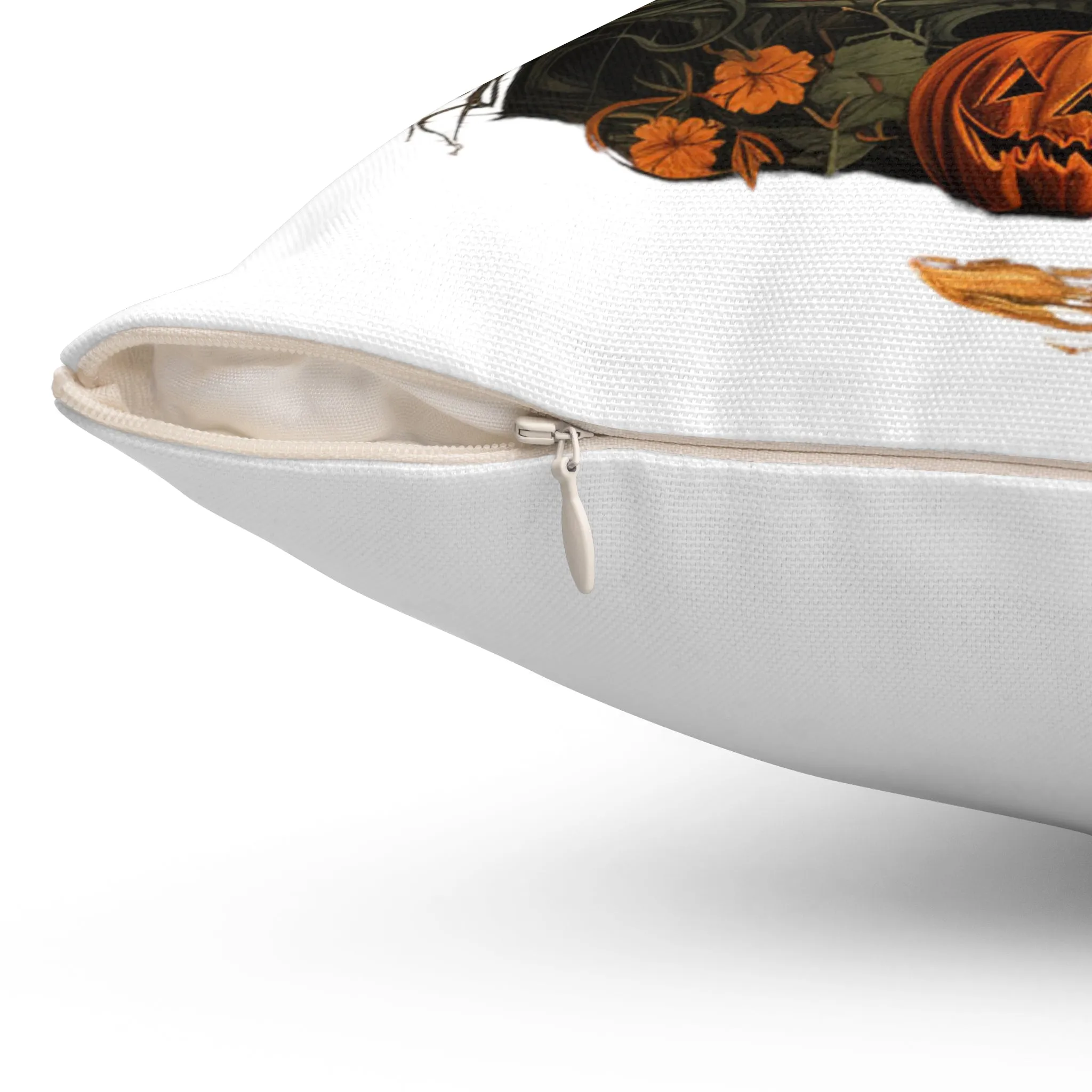 Halloween Pillow with Vintage Image Happy Halloween Spooky Scary Pumpkins