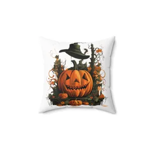 Halloween Pillow with Vintage Image Happy Halloween Spooky Scary Pumpkins