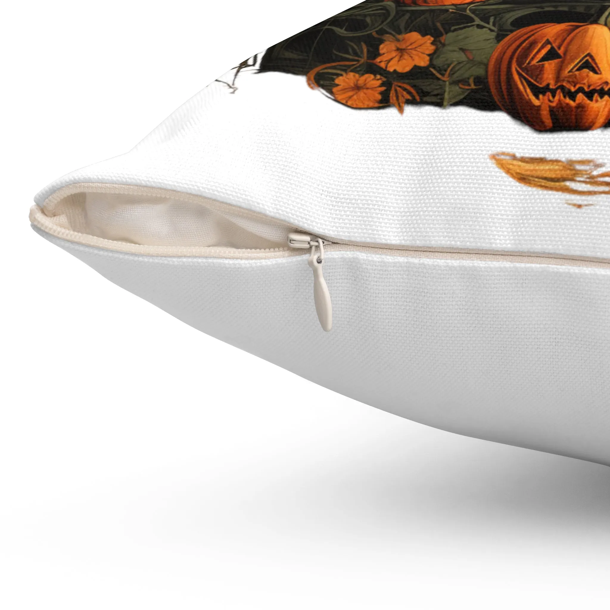 Halloween Pillow with Vintage Image Happy Halloween Spooky Scary Pumpkins