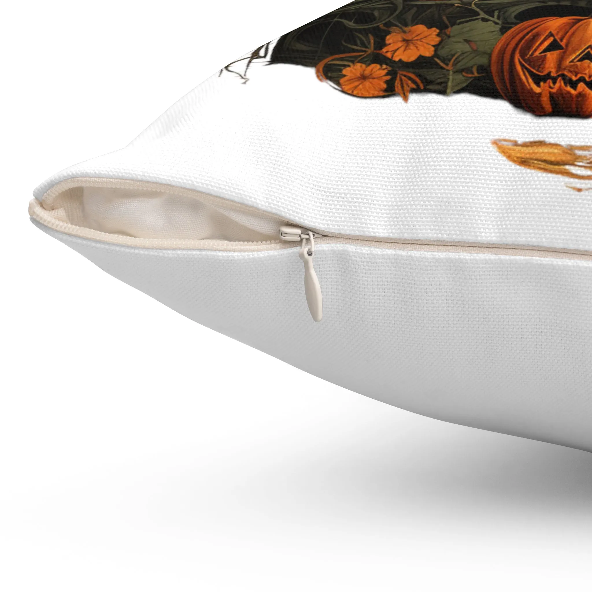Halloween Pillow with Vintage Image Happy Halloween Spooky Scary Pumpkins