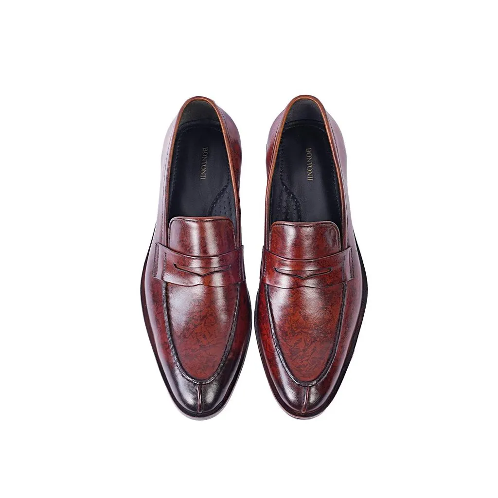 Handmade Brown Leather Moccasin Loafers for Men