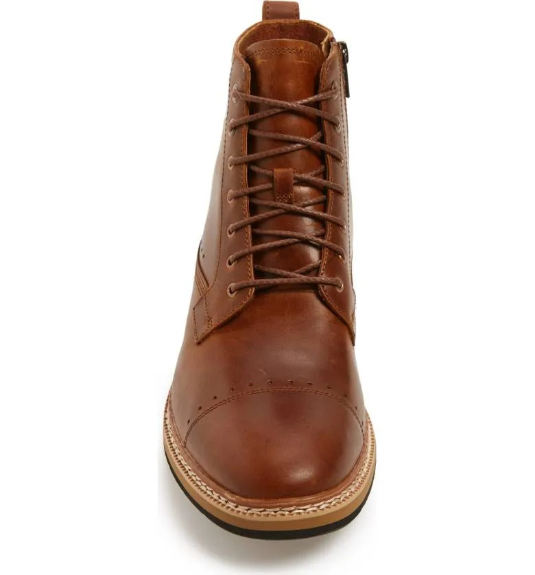 Handmade Lace Up Brown Ankle Leather Boots for Men