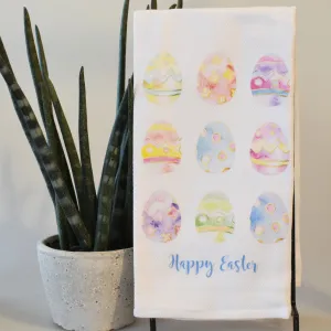 Happy Easter Pastel Eggs Hand Towel
