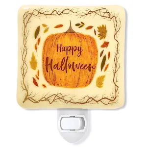 Happy Halloween Pumpkin Night Light - Hand Painted Fall Colors
