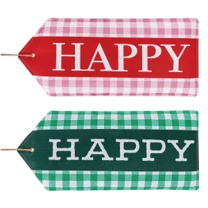 Happy, Happy Reversible Door Tag,2dt2218fb