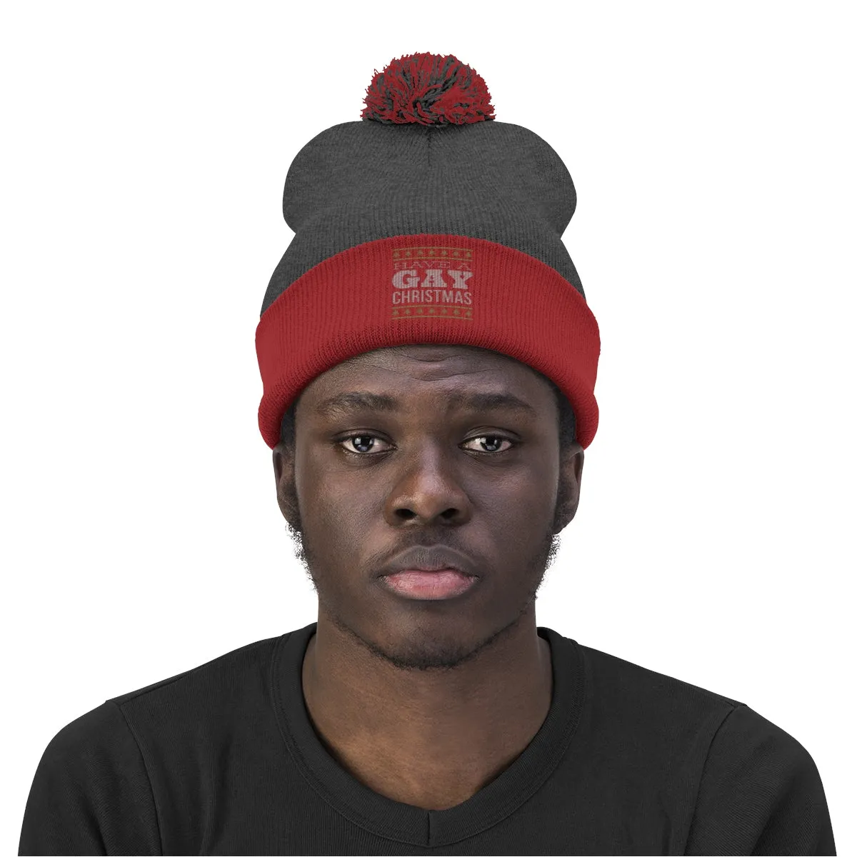 HAVE A GAY <br>CHRISTMAS <br>pom pom beanie
