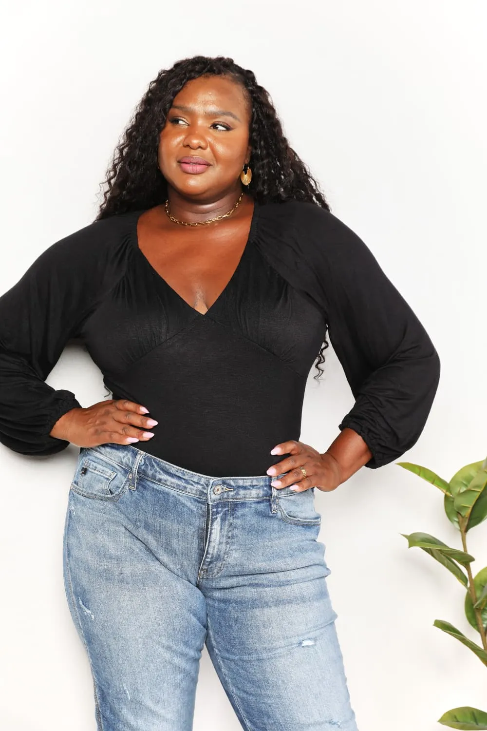 Hazel Blues® |  Culture Code V- Neck Bodysuit