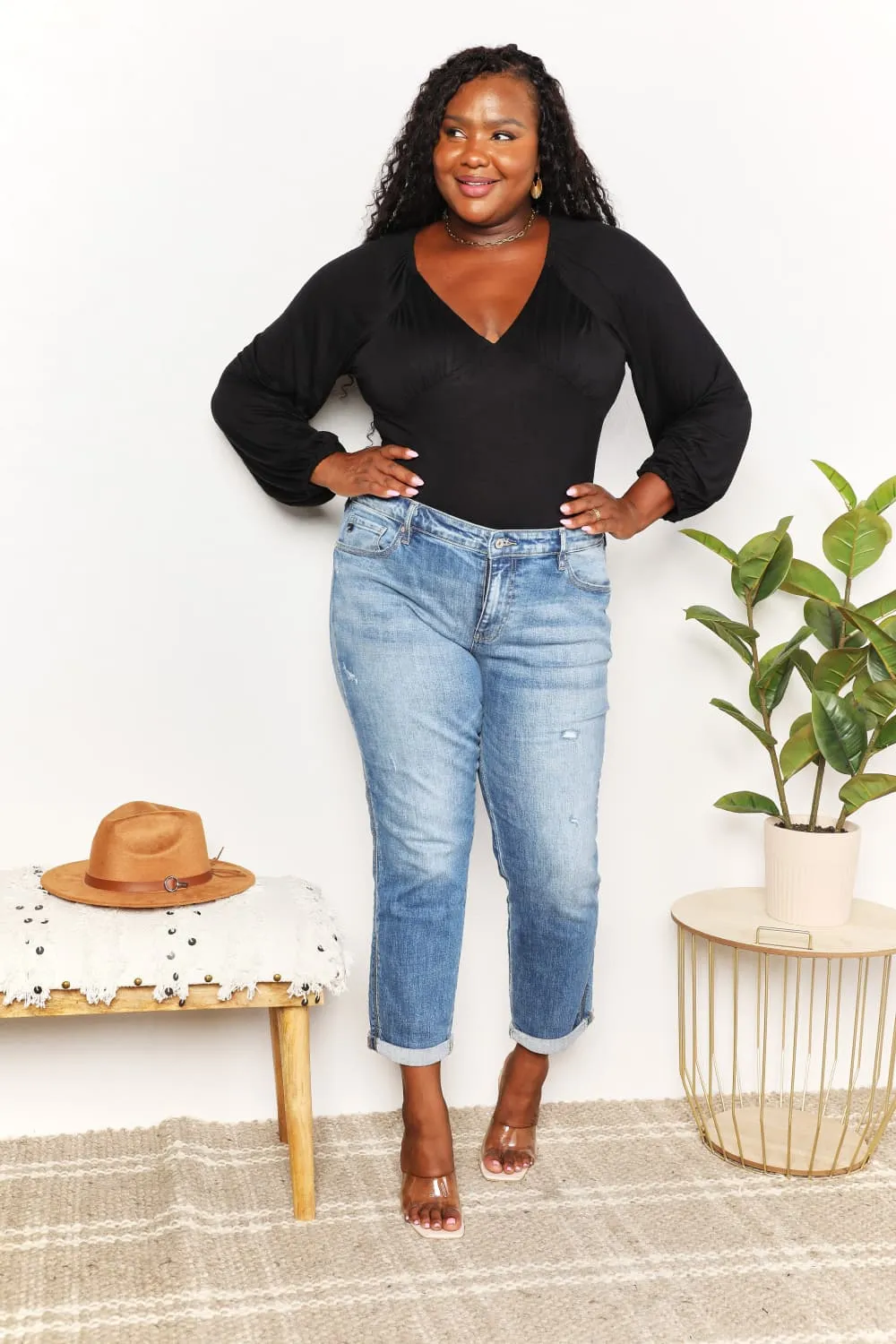 Hazel Blues® |  Culture Code V- Neck Bodysuit
