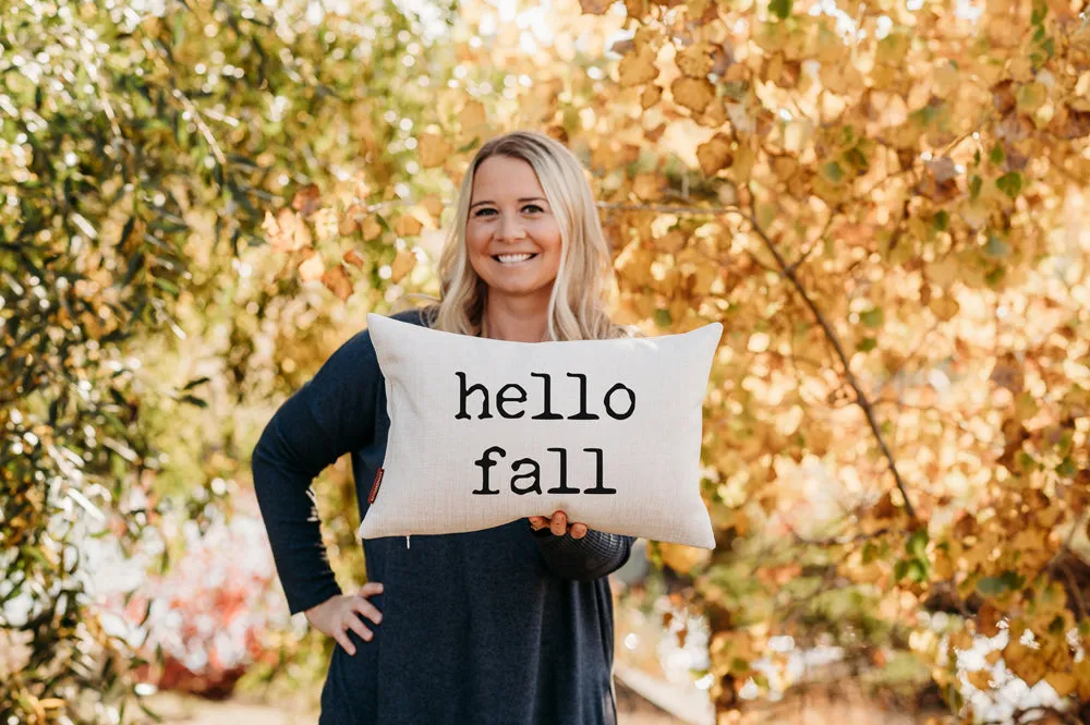 Hello Fall Type Pillow