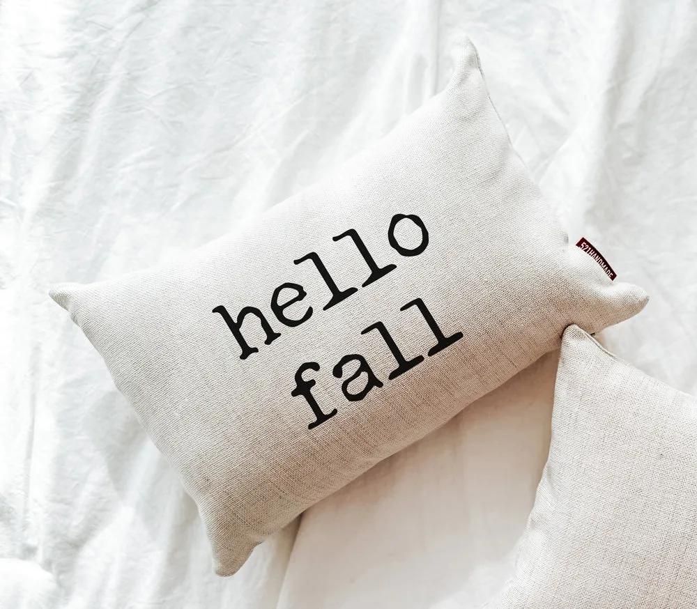 Hello Fall Type Pillow