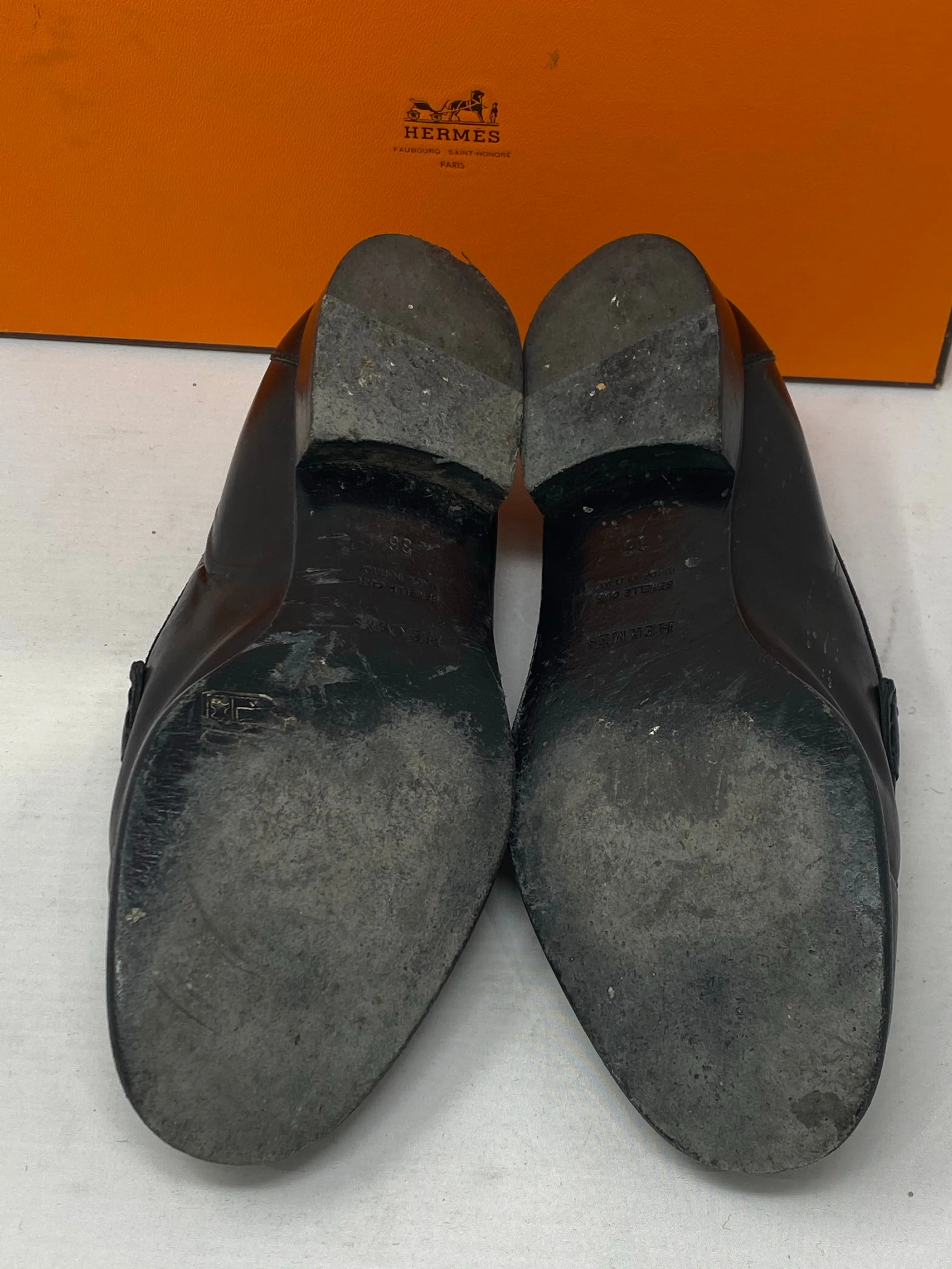Hermes Black Classic Loafer with Gold H