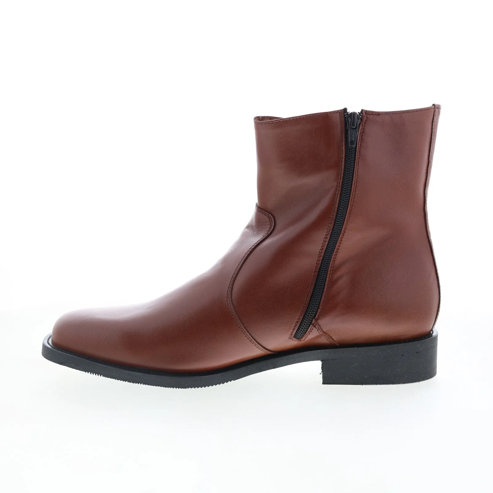 Hitchcock 3372 Mens Brown Extra Wide 3E Leather Zipper Casual Dress Boots