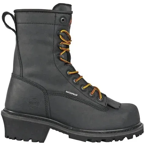 Hoss Men's Cross Cut 8" Composite Toe Waterproof Logger Work Boot - Black 80114