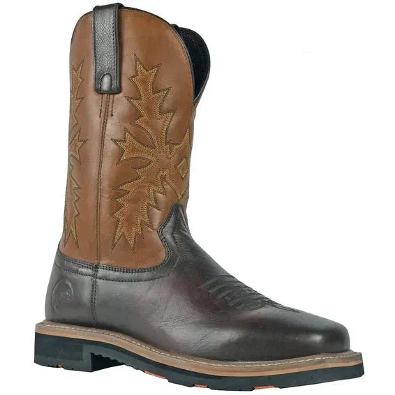 Hoss Men's Landon 11" Soft Toe Western Work Boot - Brown 92046