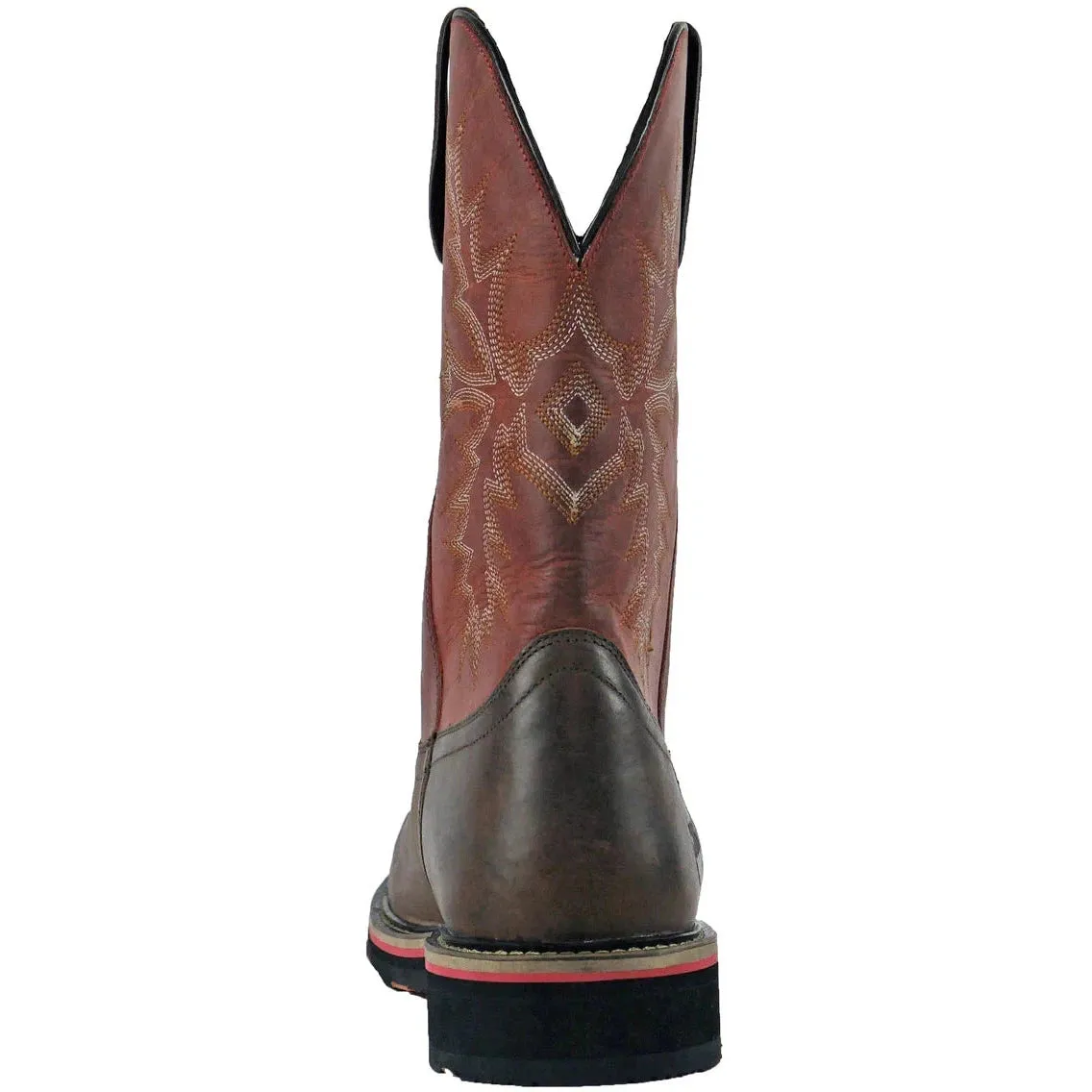 Hoss Men's Landon Cognac 11" Steel Toe Western Work Boot - Cognac/Red 92045
