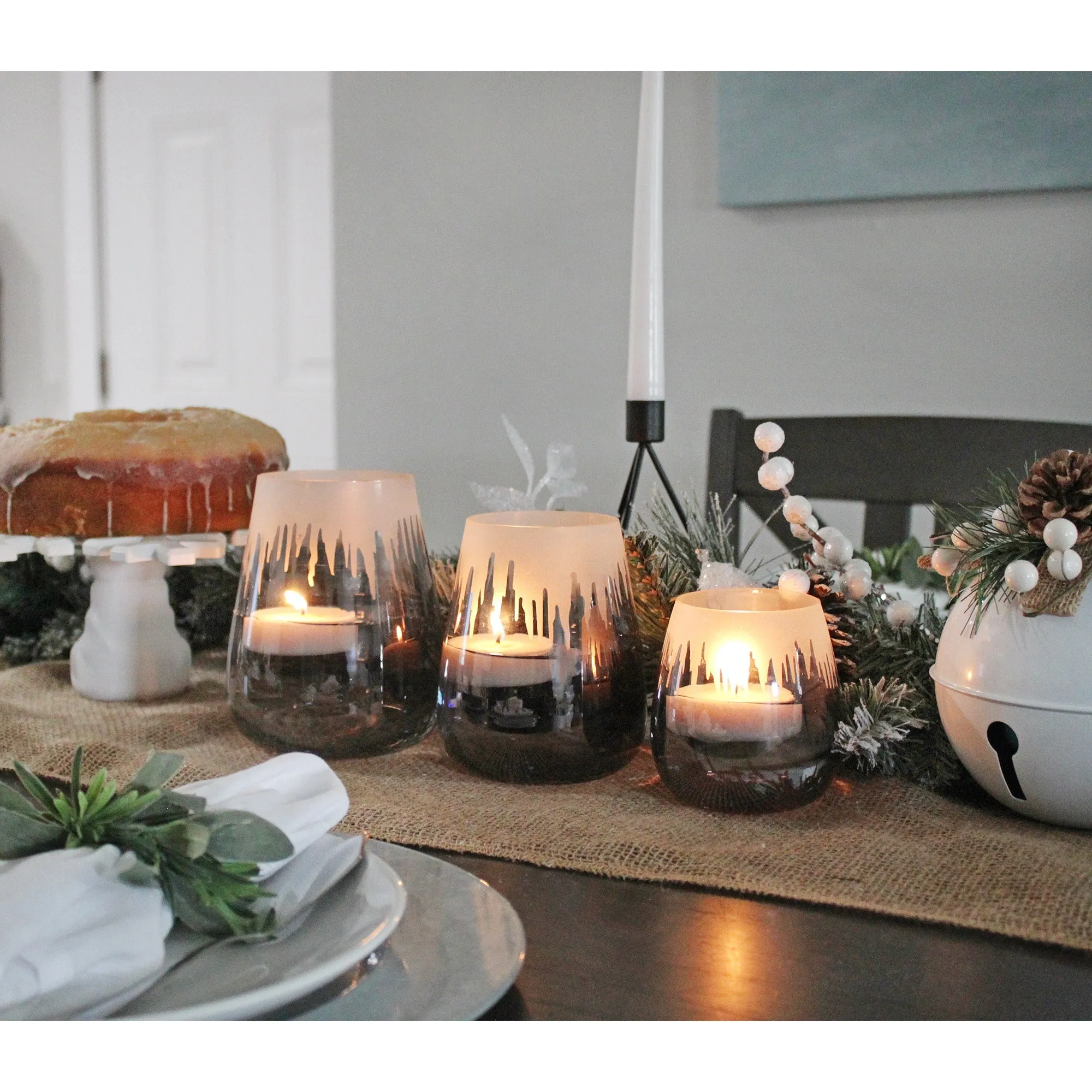 Hurricane Lamp Candle Holders (Set of 3)