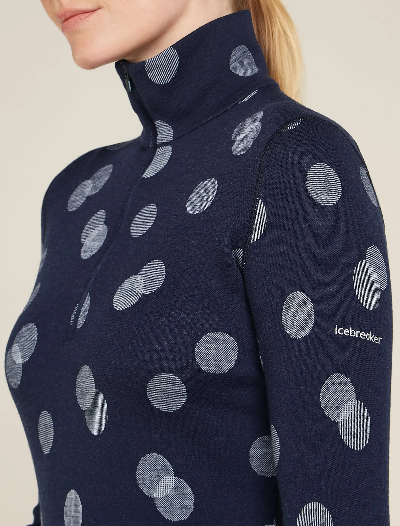 Icebreaker Womens 260 Vertex Long Sleeve Half Zip Falling Flakes