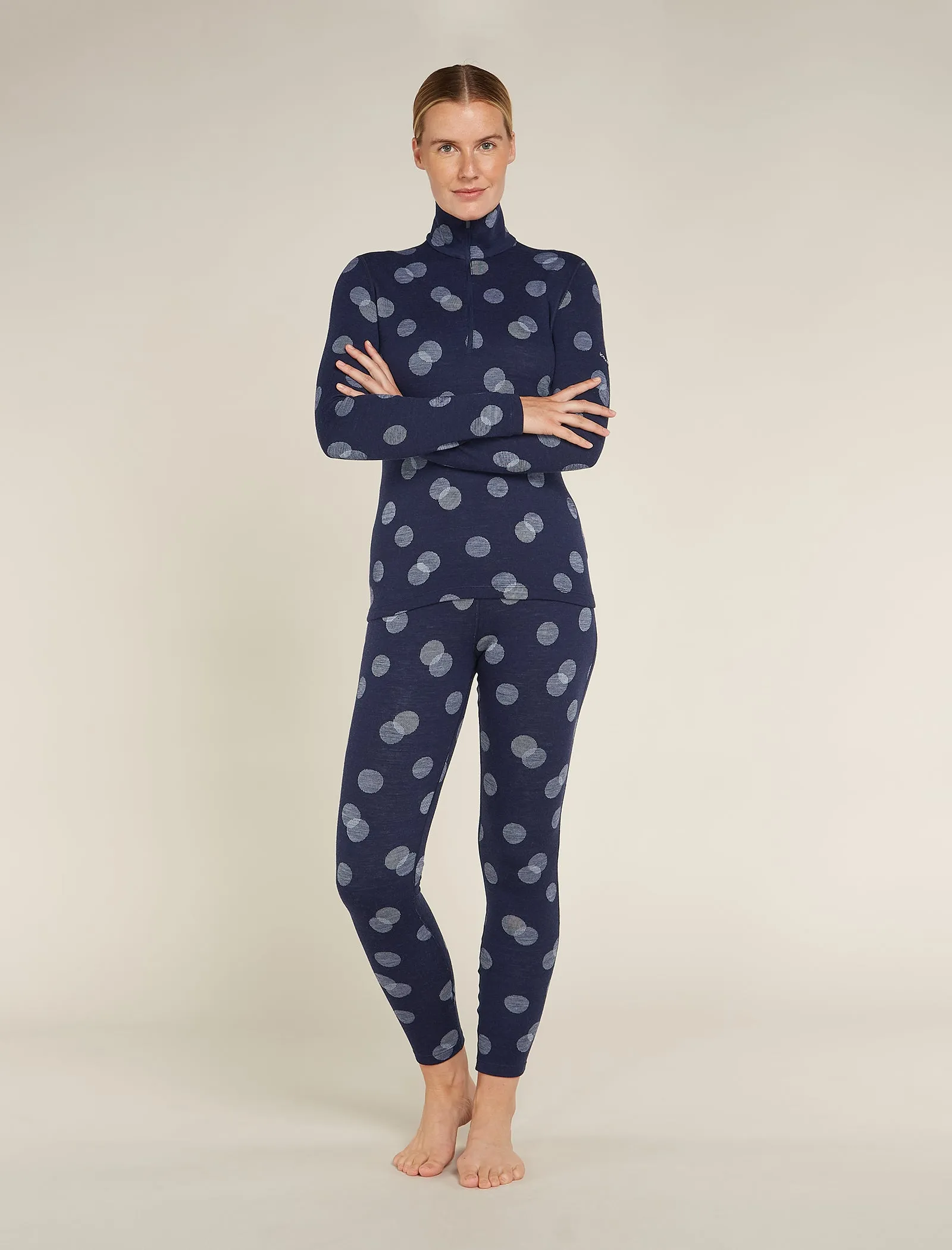 Icebreaker Womens 260 Vertex Long Sleeve Half Zip Falling Flakes