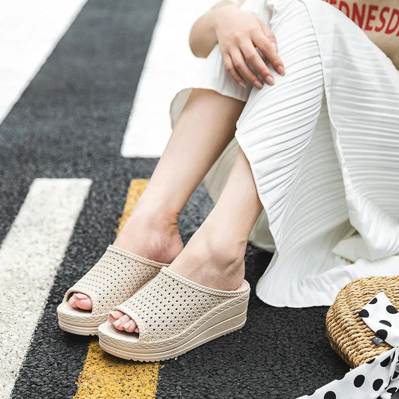 INSTOCK- Women's summer slippers with thick bottom