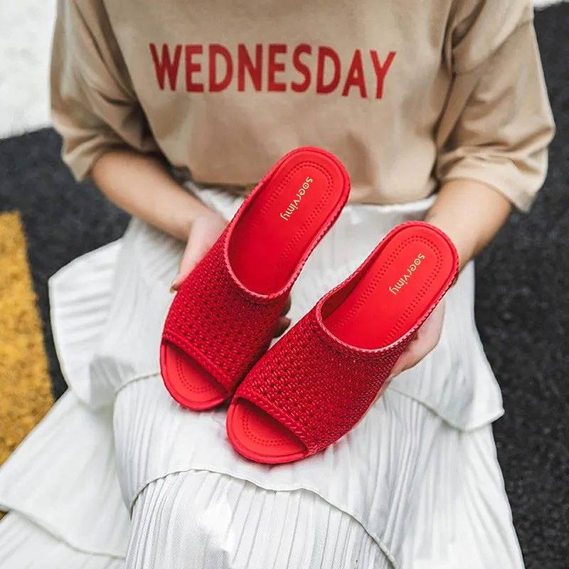 INSTOCK- Women's summer slippers with thick bottom