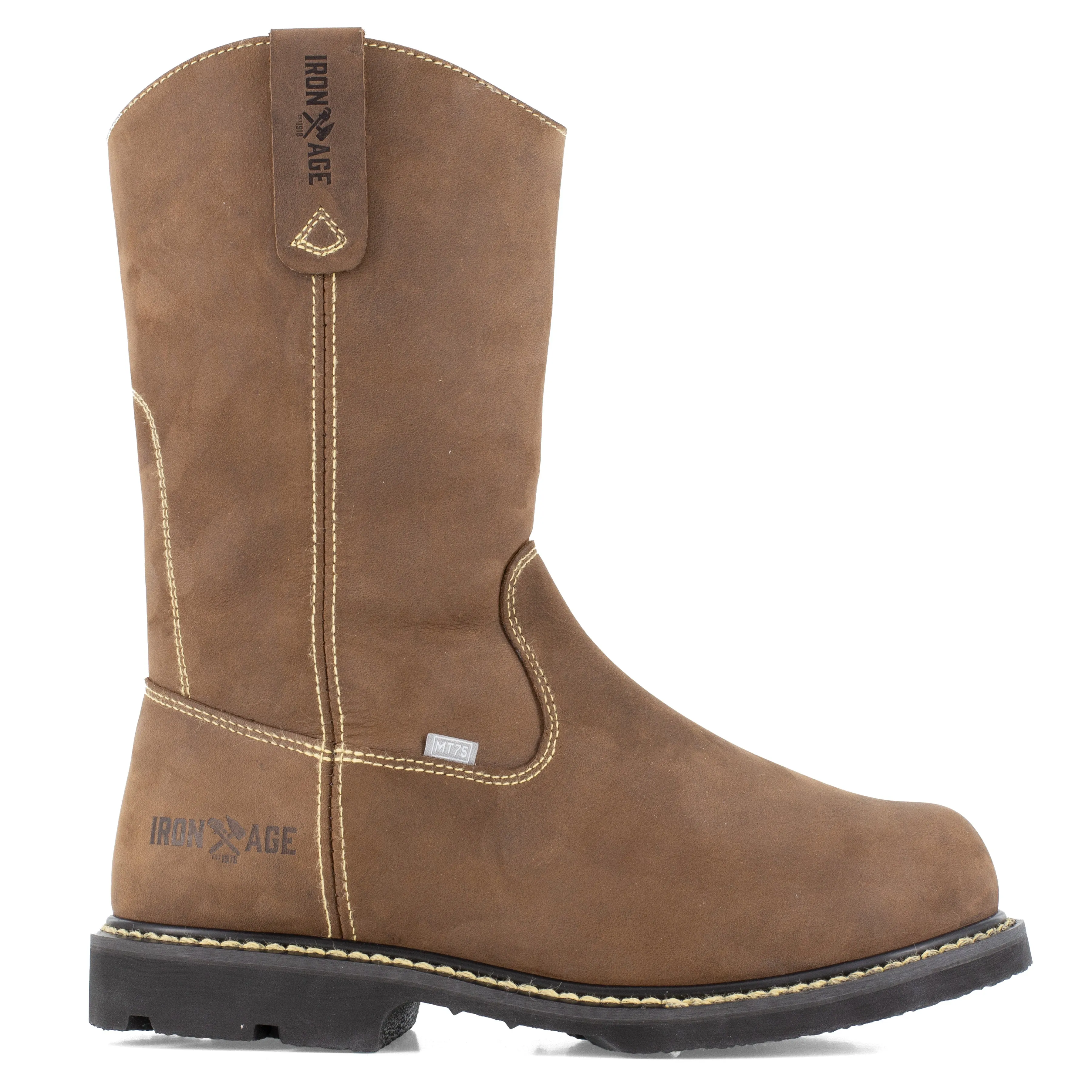Iron Age Men's Groundbreaker 11" Comp Toe Wellington CushGuard Work Boot - Brown - IA5094