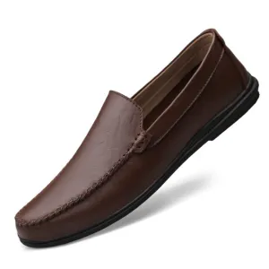 Italian Mens Shoes Casual Luxury Brand Summer  Loafers Split Leather