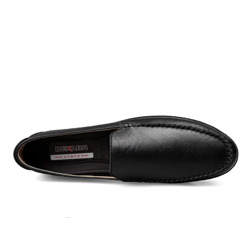 Italian Mens Shoes Casual Luxury Brand Summer  Loafers Split Leather