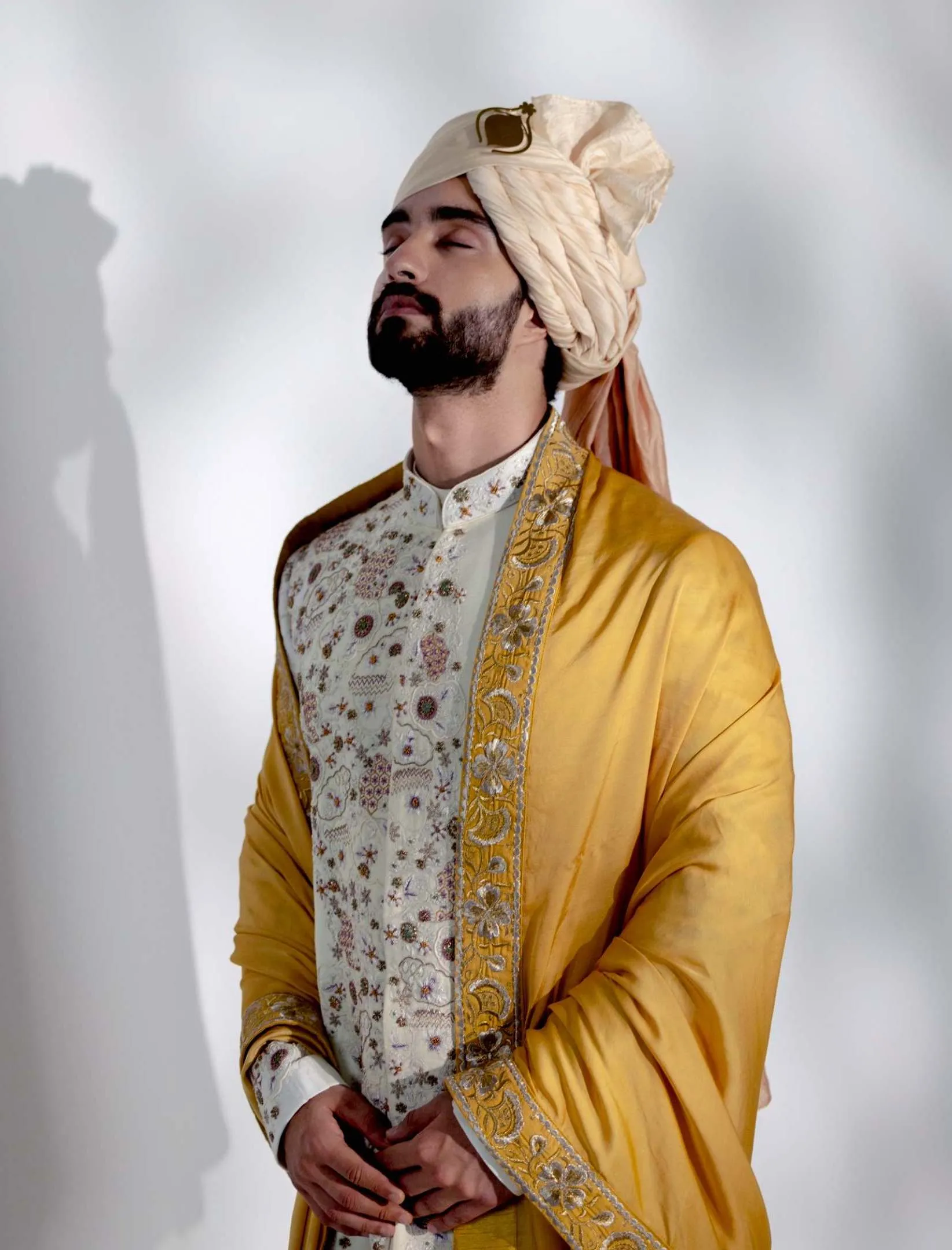 Ivory Ochre Sherwani Set