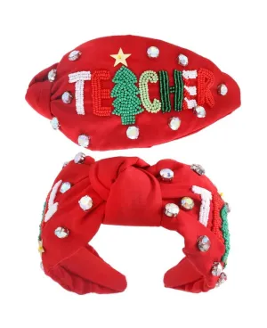 Jeweled Teacher Christmas Headband