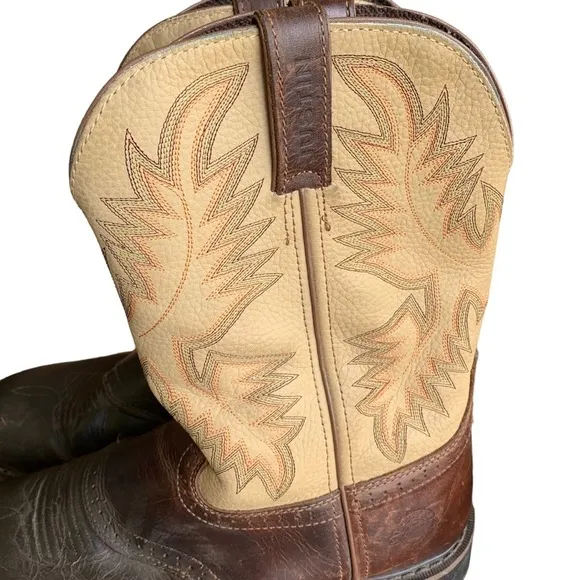 Justin Original Work Boots Size 13 D Wide Stampede Leather Cowboy Western WK4660