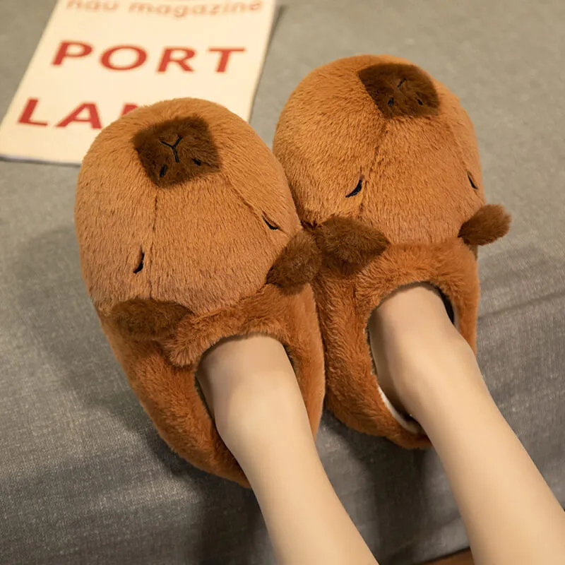Kawaii Capybara Slippers Winter Indoor Home Shoes