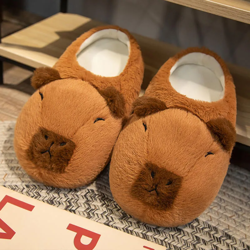 Kawaii Capybara Slippers Winter Indoor Home Shoes