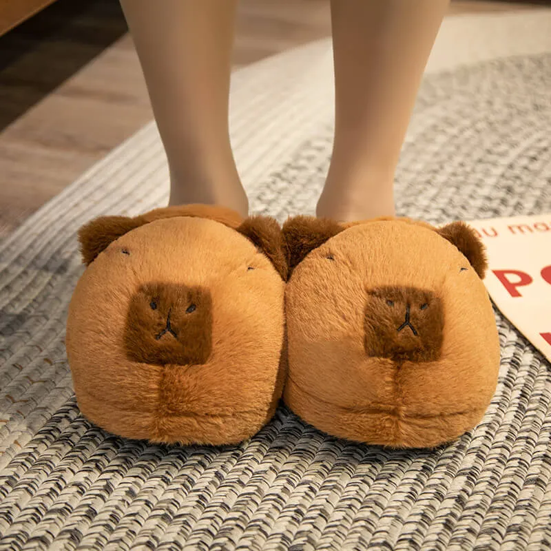 Kawaii Capybara Slippers Winter Indoor Home Shoes