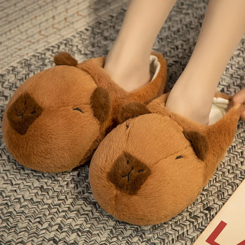 Kawaii Capybara Slippers Winter Indoor Home Shoes