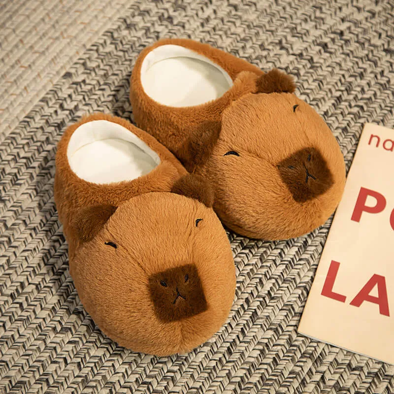 Kawaii Capybara Slippers Winter Indoor Home Shoes