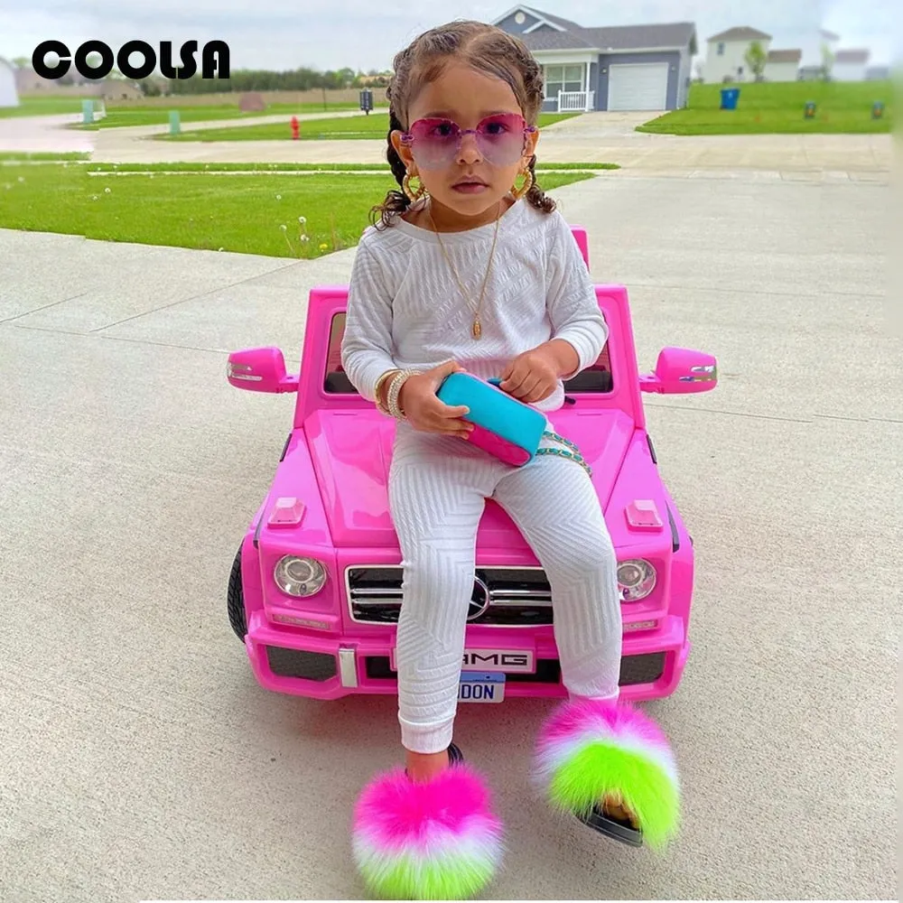 Kids Fur Slippers Summer time cuteness winter coziness