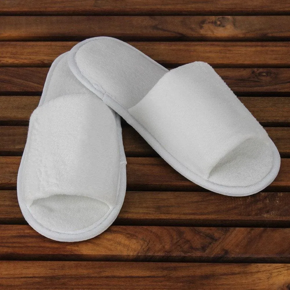Kids Open Toe Velour Slippers, Non-Slip Sole, Comfort & Breathable
