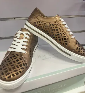 Kourtney Leather Sneaker In Bronze By Bay Lane