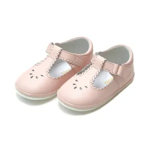 L’Amour Dottie Scalloped T-Strap Mary Jane - Pink