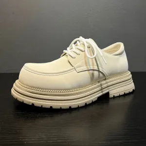 Leather Low-top Thick-soled Derby Shoes