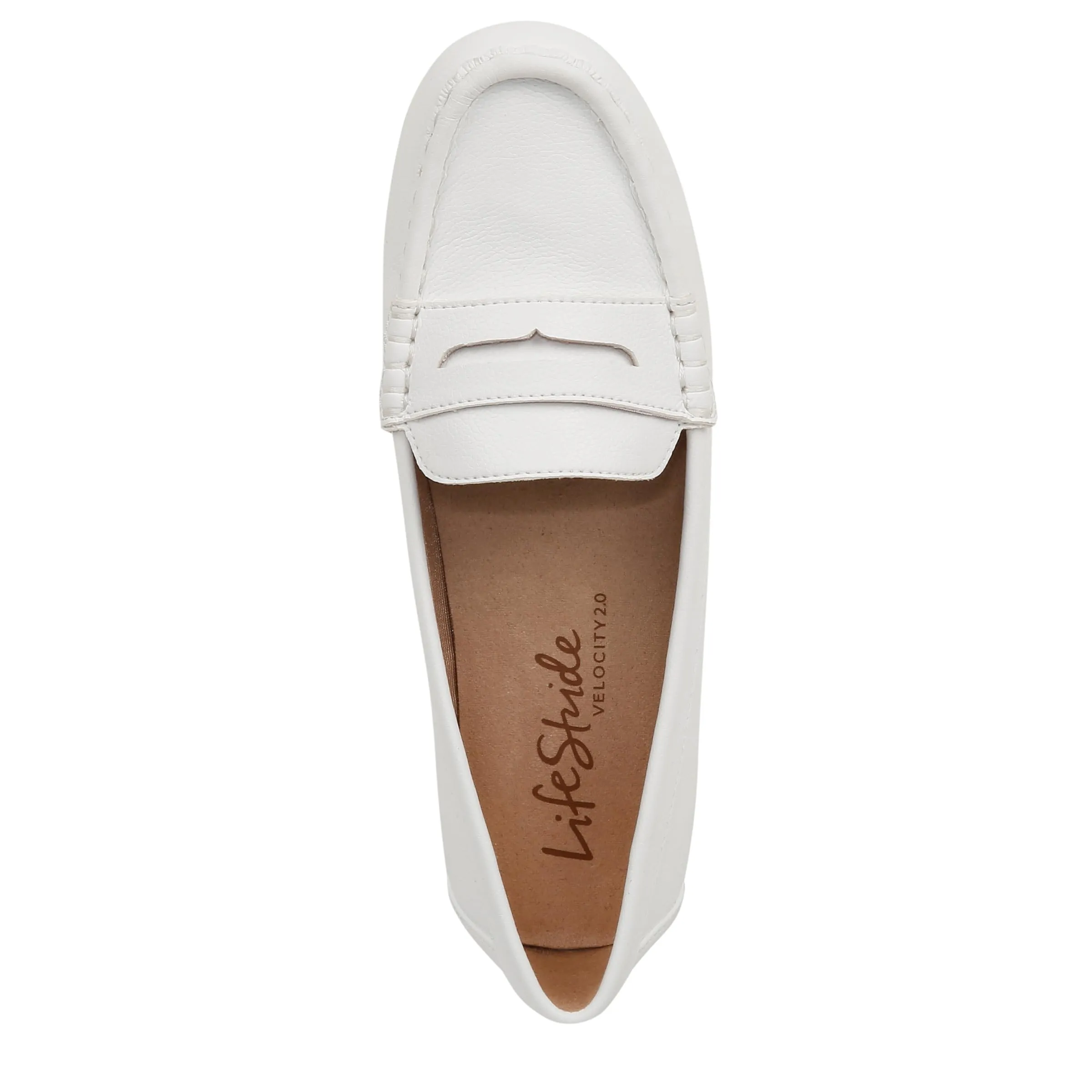 LifeStride Womens Riviera Slip On Loafers Bright White 8 W