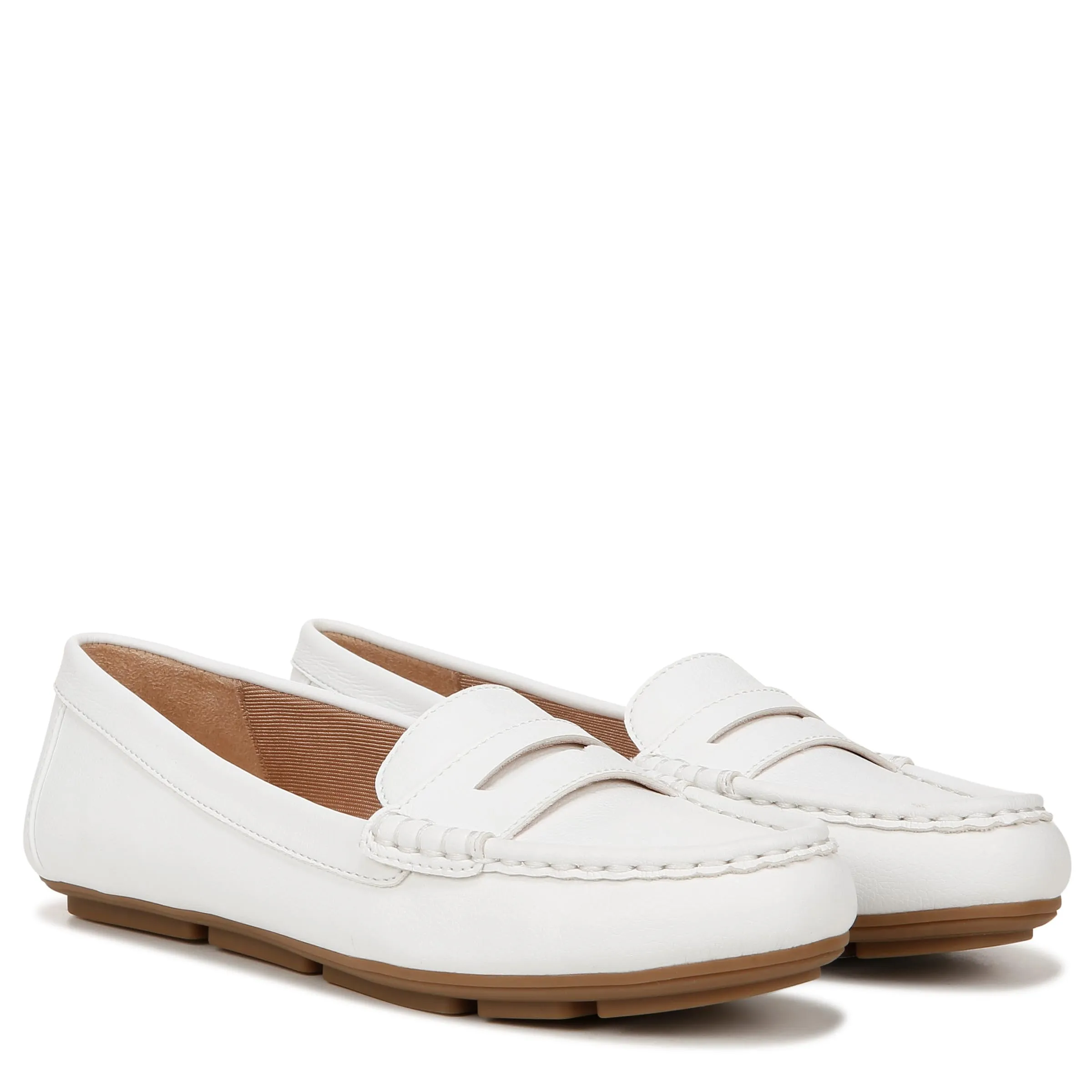 LifeStride Womens Riviera Slip On Loafers Bright White 8 W