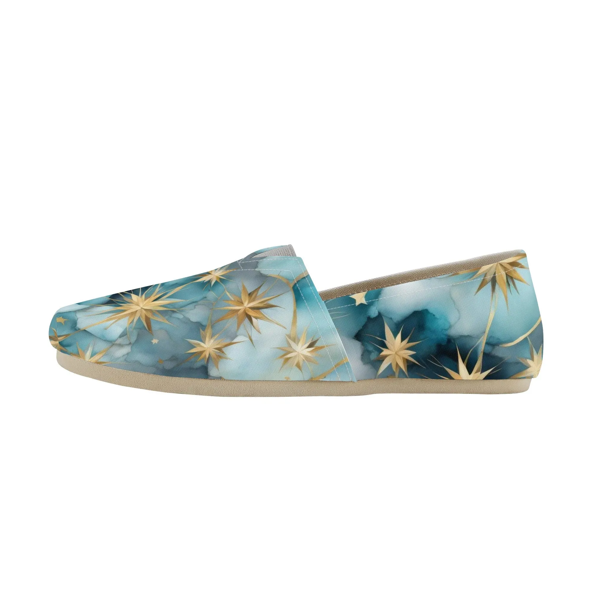 Light Turquoise Celestial Womens Casual Slip-On Shoes